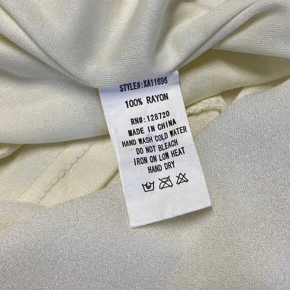 Alya Embroidered Maxi boho Dress v neck Sleeveless ivory Sz Small - Picture 9 of 16